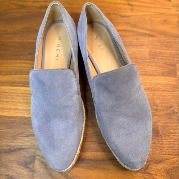M. Gemi Women's Agio Blue Espadrille Pointy Toe Slip Ons 39 Suede - Picture 2 of 11